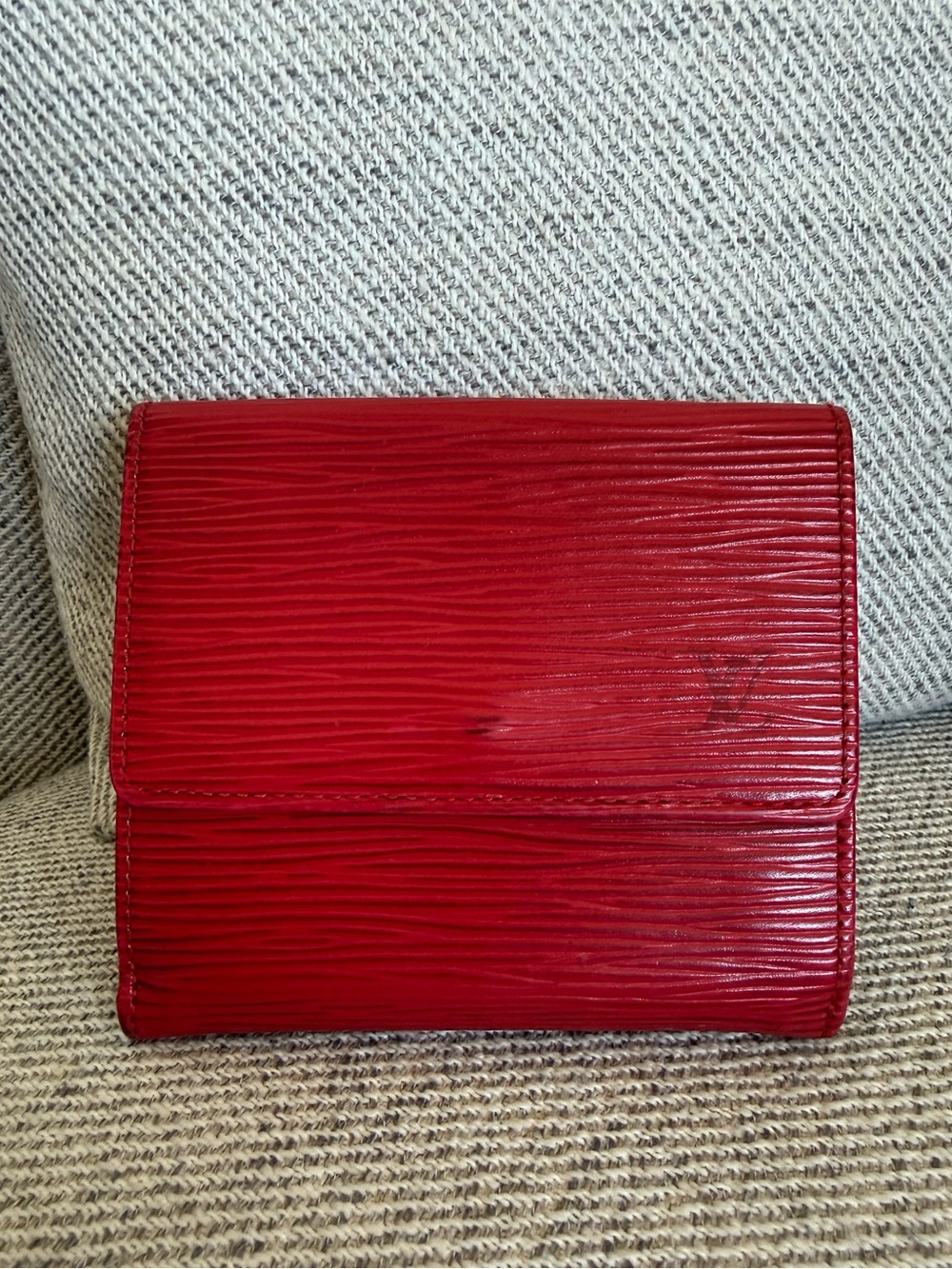 Louis Vuitton Red Epi Leather Compact Wallet